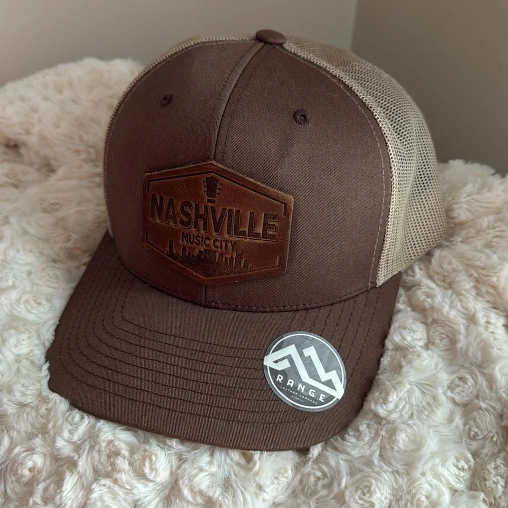 NASHVILLE LEATHER PATCH BASEBALL HAT‎ CAP